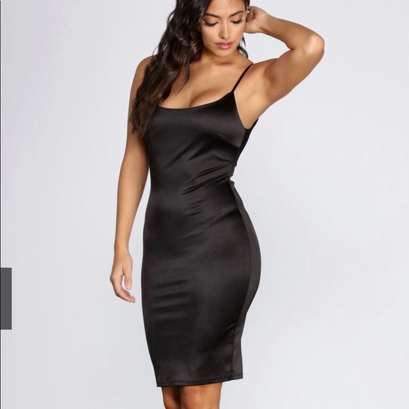 Satin Black Dress - Picture 1 of 4